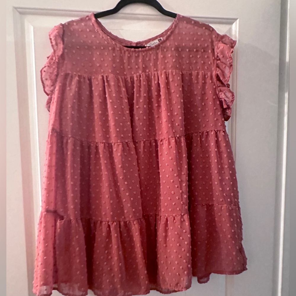 Babydoll Tops Swiss Dot Peplum Top Ruffle
Sleeve Flowy Blouse